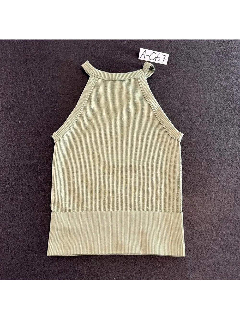 Free People Intimately Ribbed Seamless Tank Top Sage Green XS/S High Neck